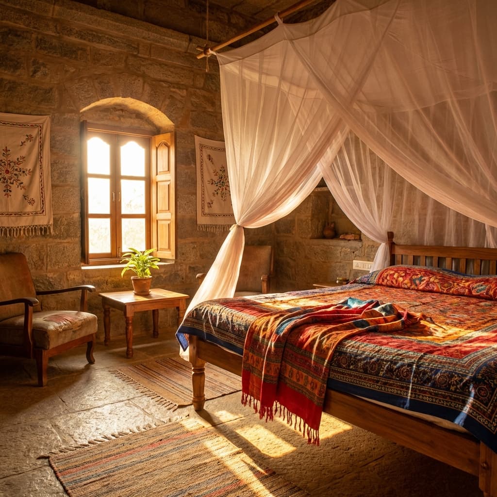 Cozy Bedroom with Mosquito Net